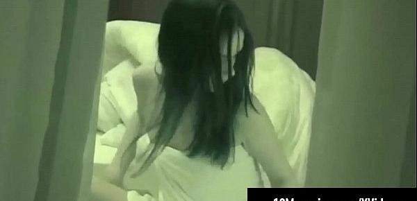 Spy On Busty Brunette Katie Fey Getting Nude In Her Room!